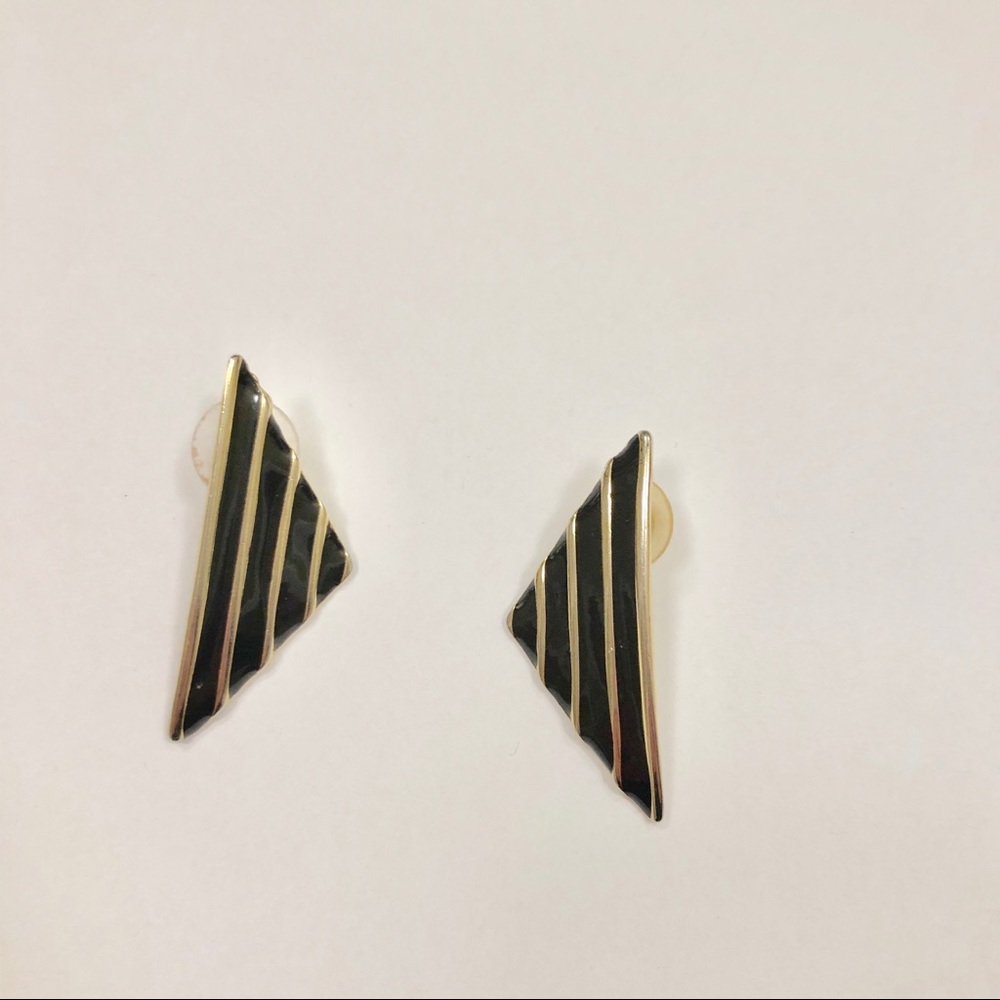 Black and Gold Art Deco Earrings
